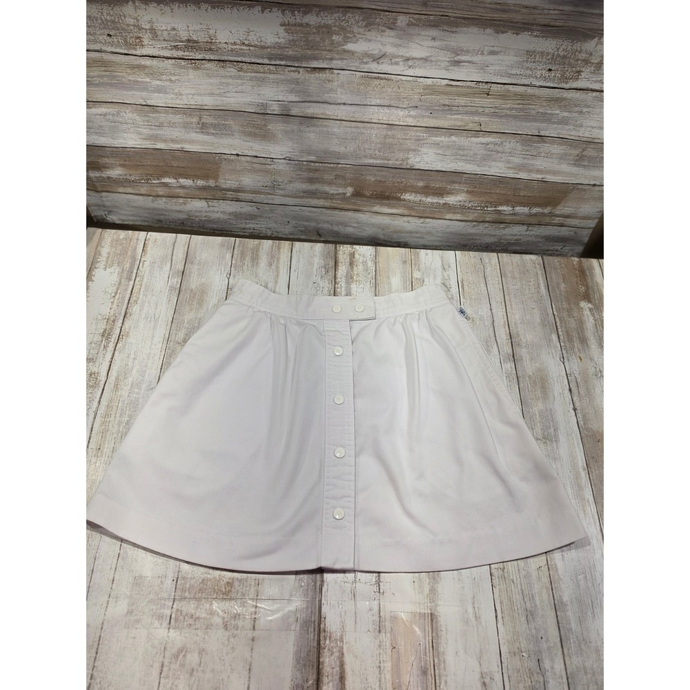Lily's of Beverly Hills Vintage White Button Front Mini Skirt 10 Made USA READ